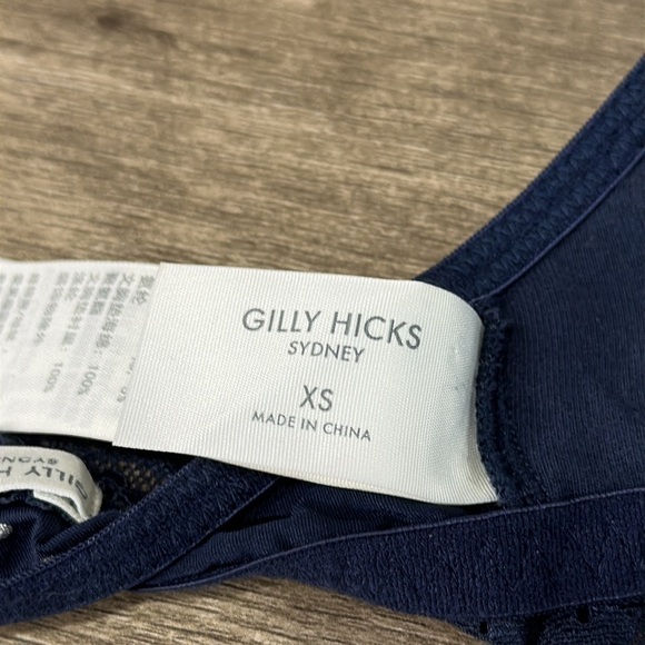 Gilly Hicks halter bra polka dots navy blue XS - Picture 6 of 7